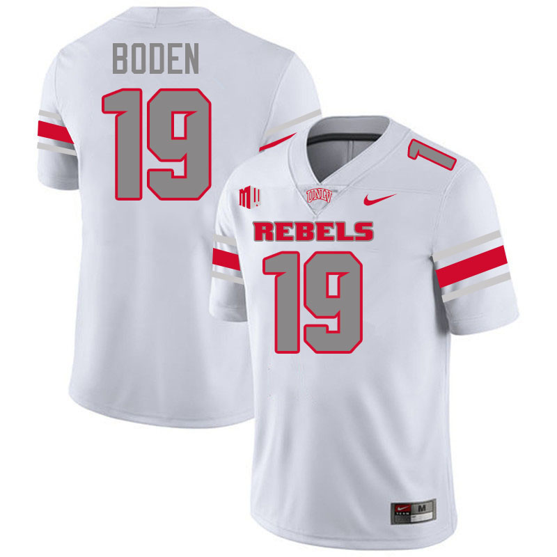 #19 Danny Boden UNLV Rebels College Football Jersey Stitched-White